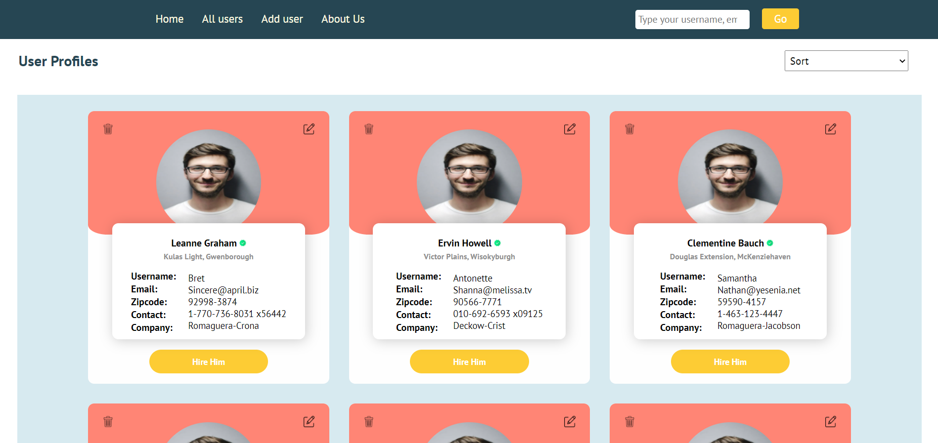 User Profiles from API (React JS)