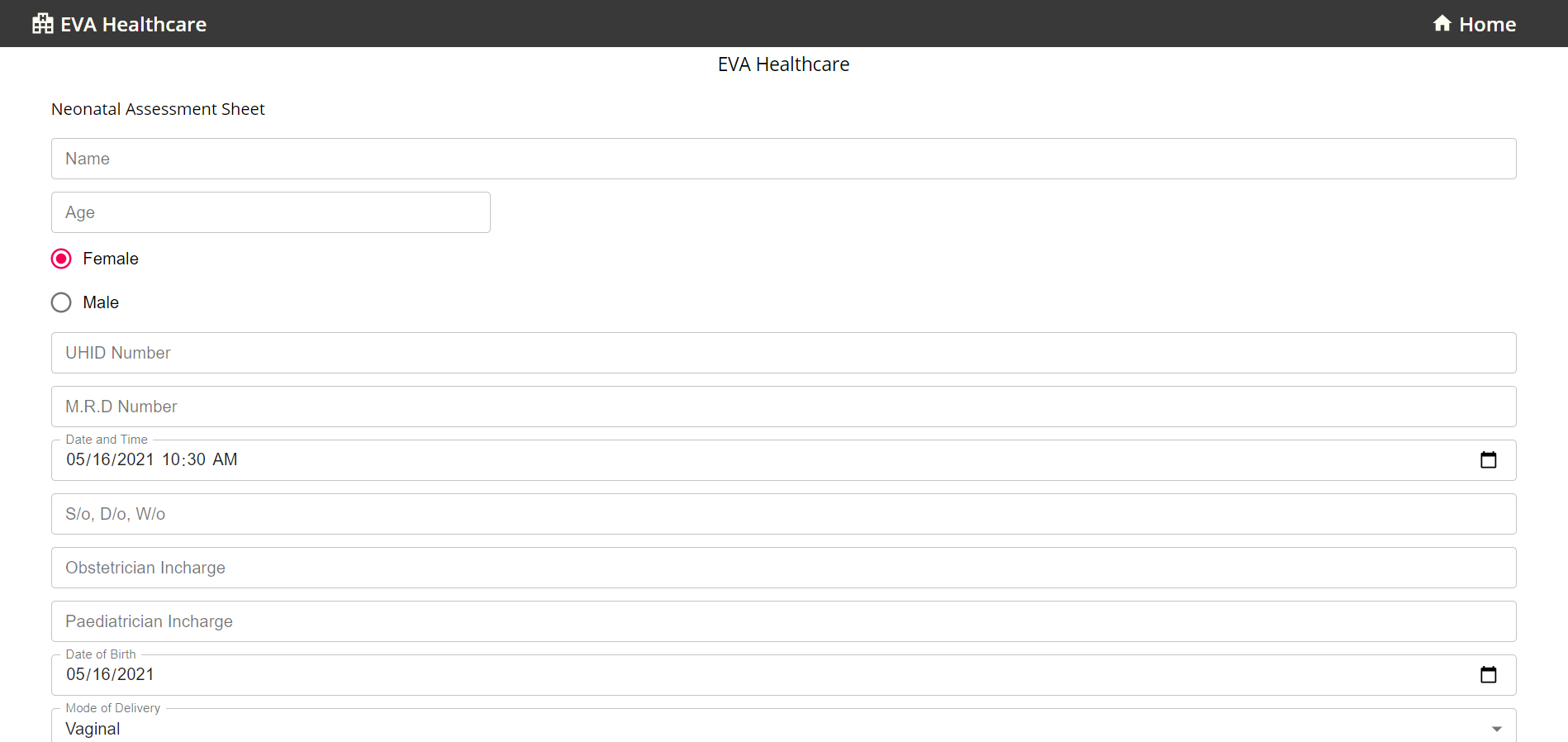 Hospital Forms HTML to PDF (React JS)